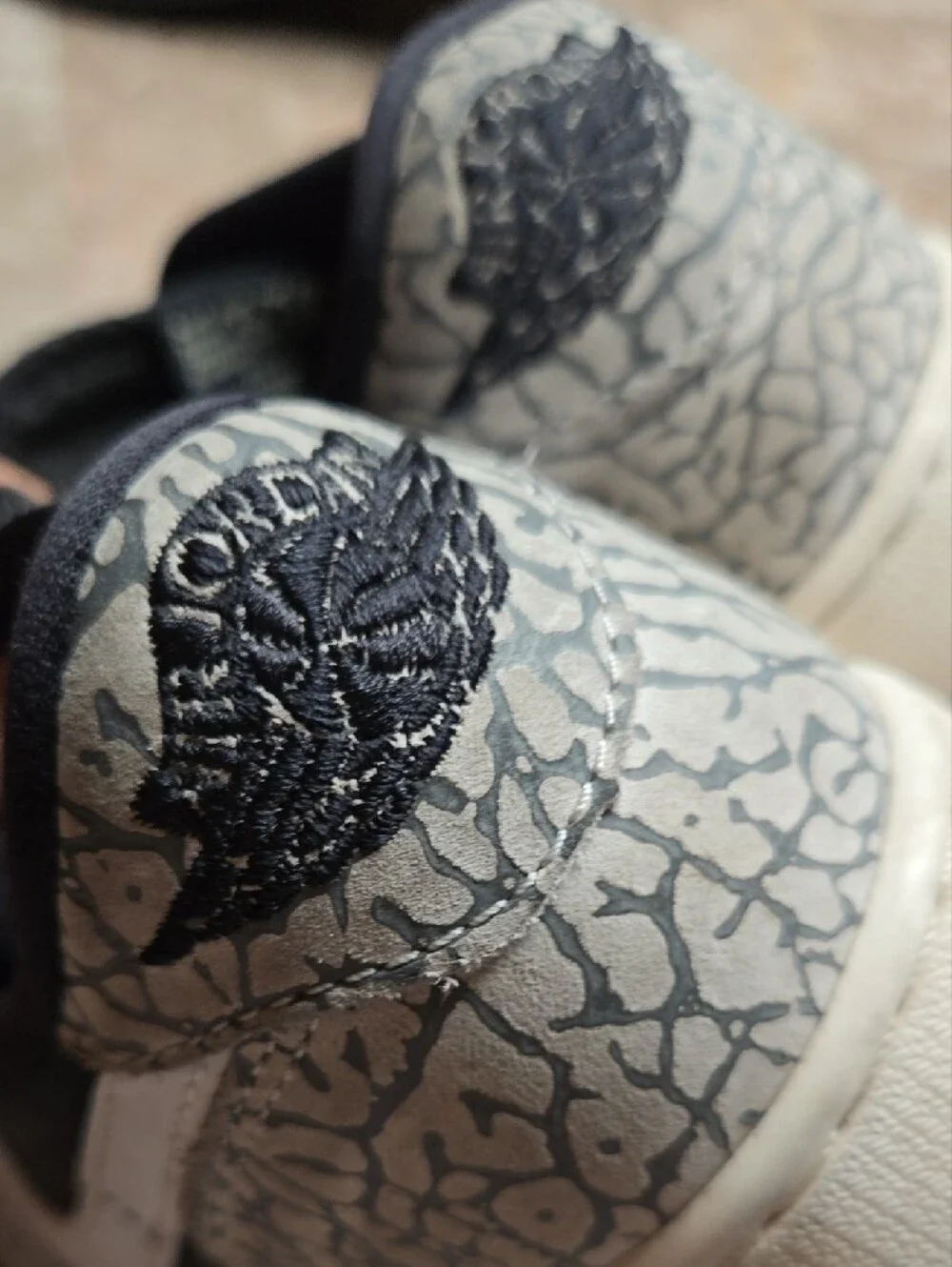 Nike Black Sneakers with Gray Elephant Print